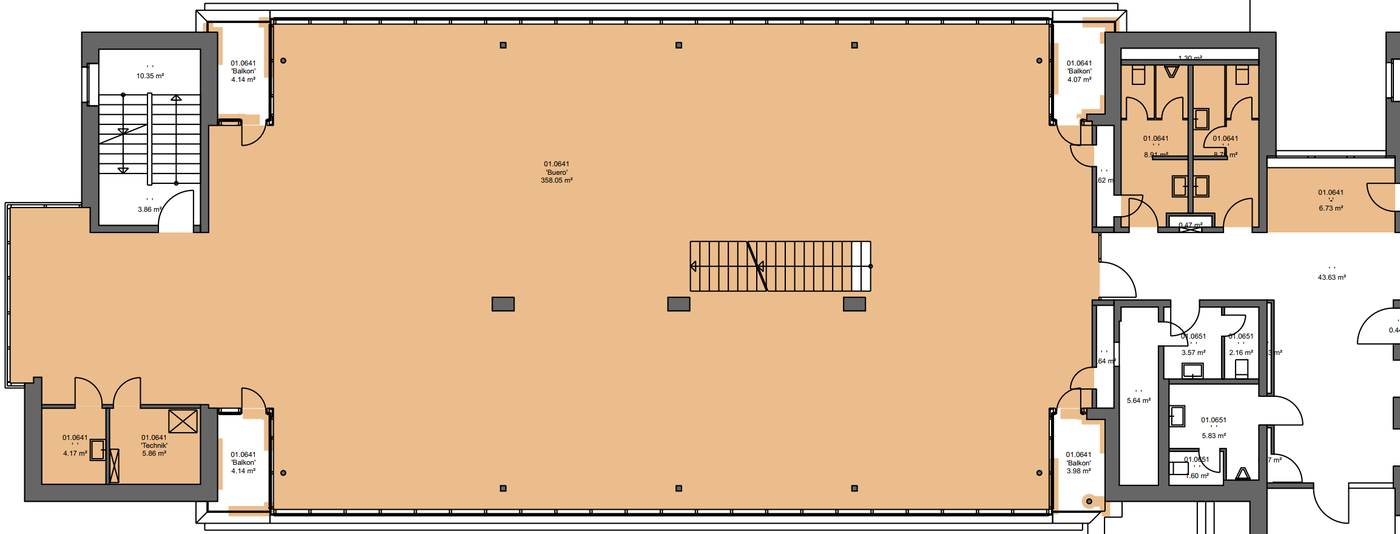 635m² office