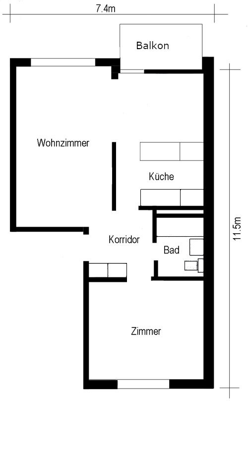 2 ½ rooms apartment