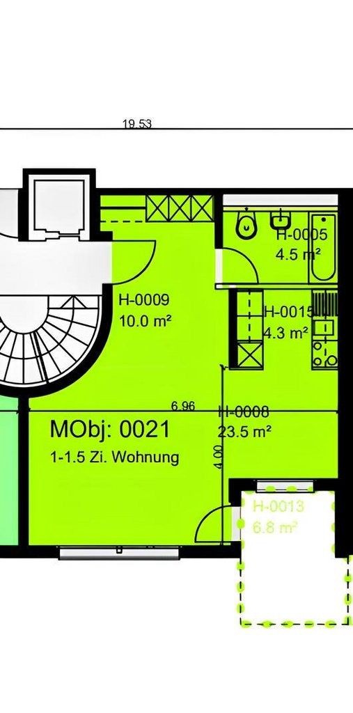 1 ½ rooms apartment
