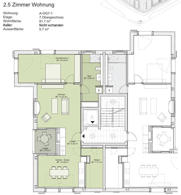 2 ½ rooms apartment