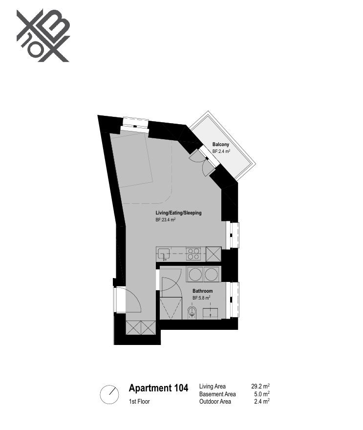 1 ½ rooms apartment