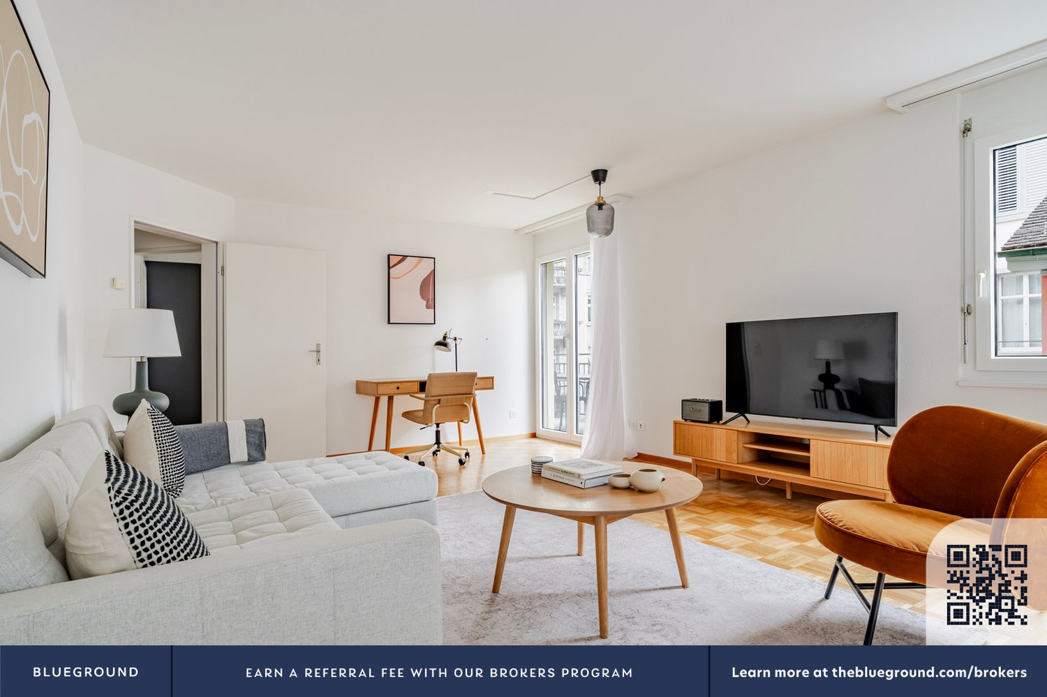 3 rooms furnished flat