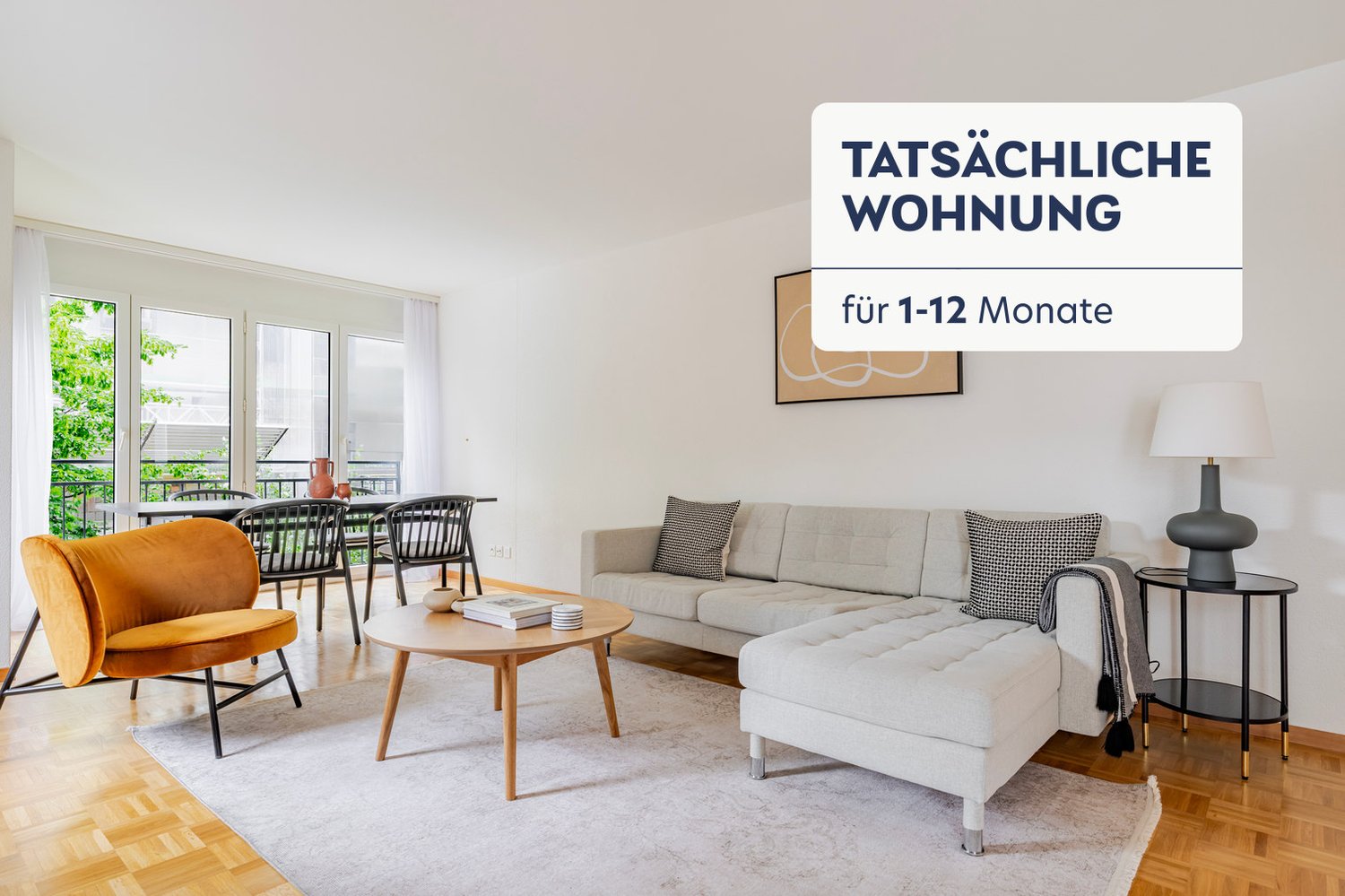 3 rooms furnished flat