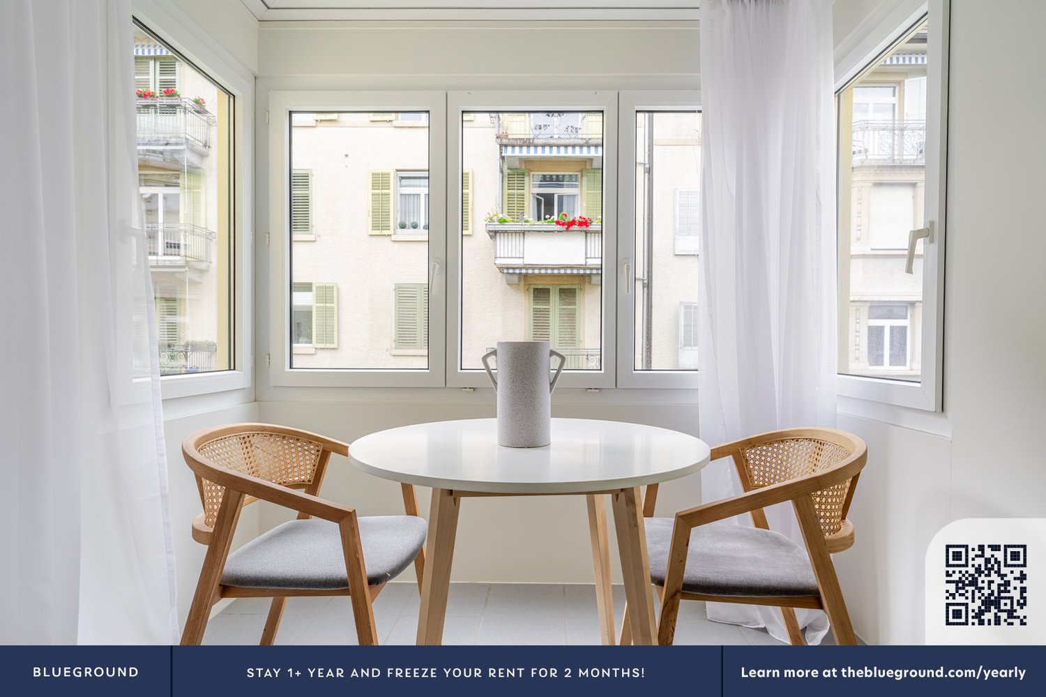 3 rooms furnished flat
