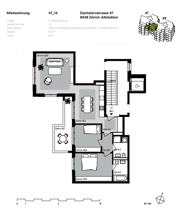 3 ½ rooms apartment