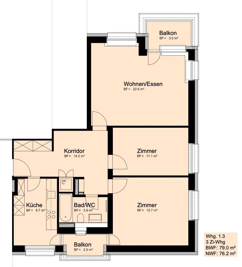 3 ½ rooms apartment