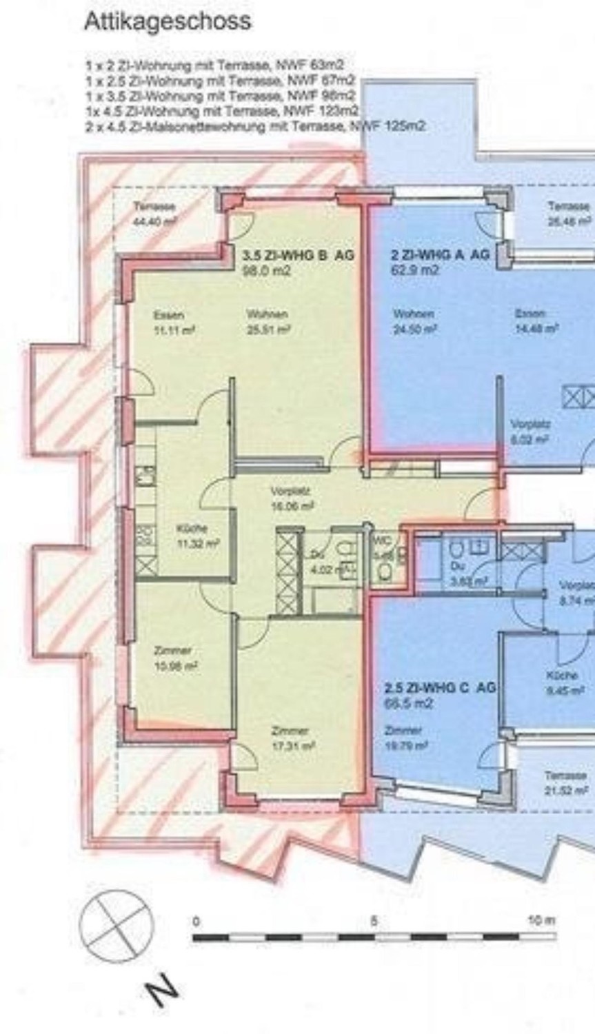 3 ½ rooms attic flat