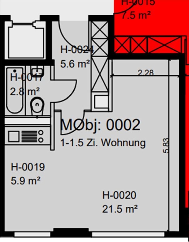 2 ½ rooms apartment, photo 5 of 6