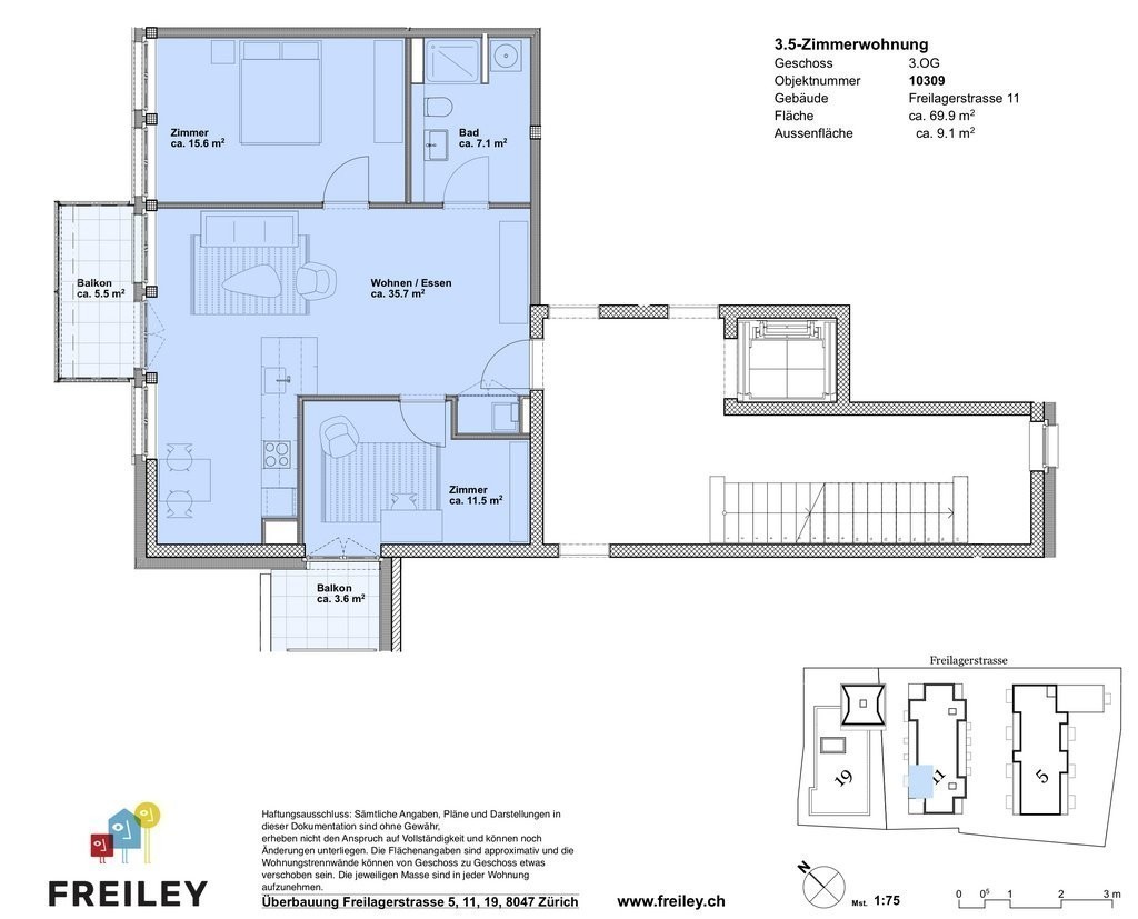 3 ½ rooms apartment