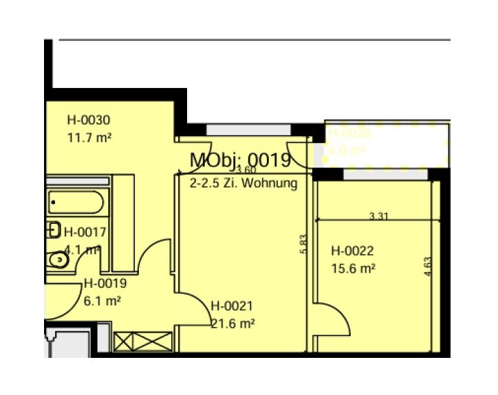 2 ½ rooms apartment