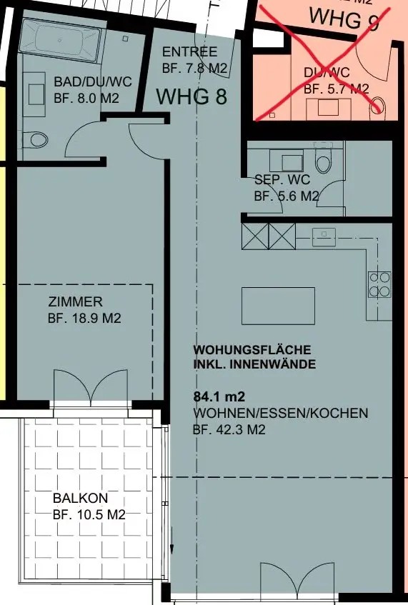 2 ½ rooms apartment
