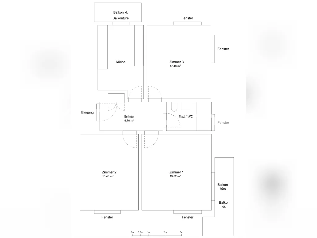 3 ½ pièces appartement