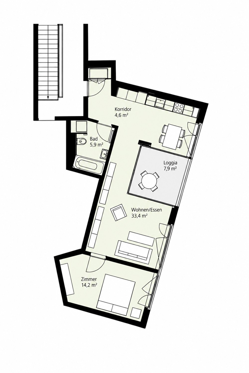 2 ½ rooms apartment