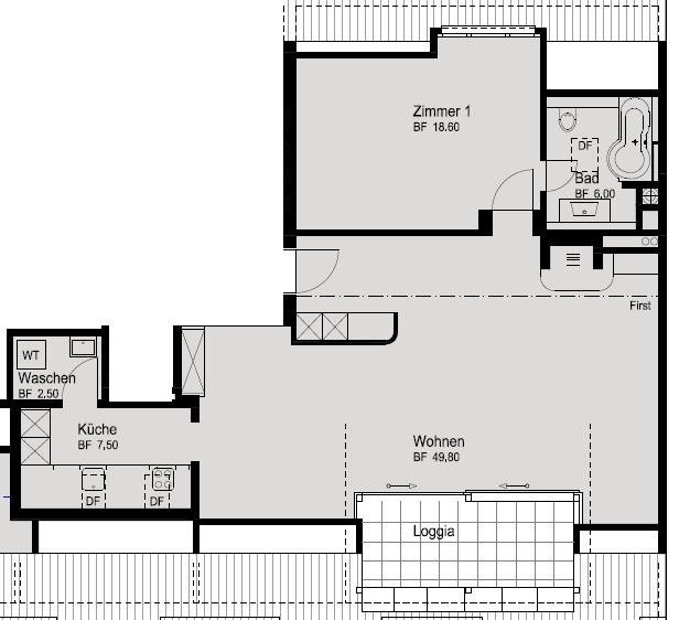 2 rooms roof flat, photo 6 of 6