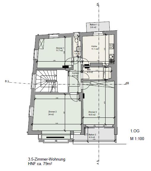 3 rooms apartment