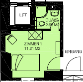 1 room apartment, photo 3 of 4