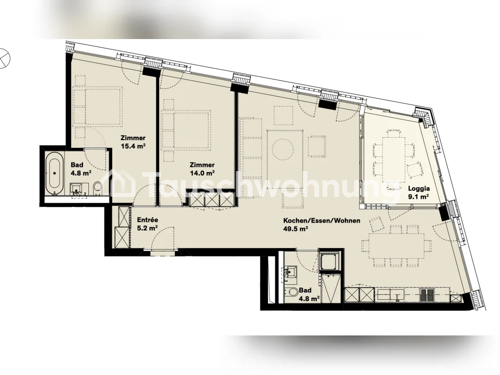 3 ½ pièces appartement