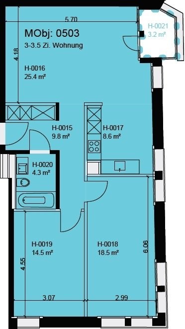 3 ½ rooms apartment