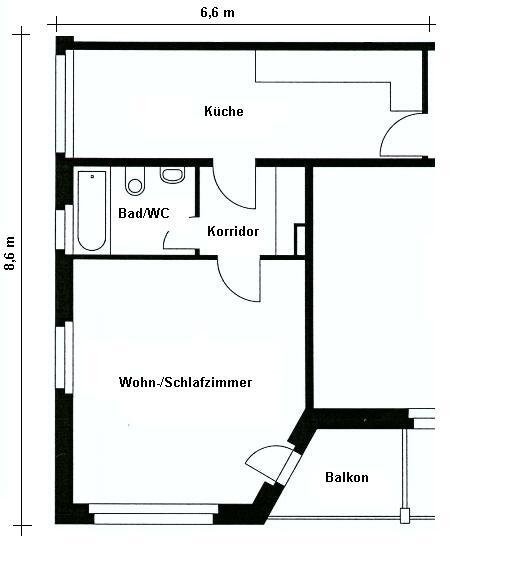 1 ½ rooms apartment