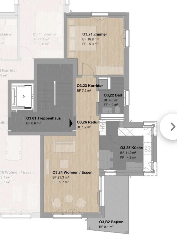 2 ½ rooms apartment