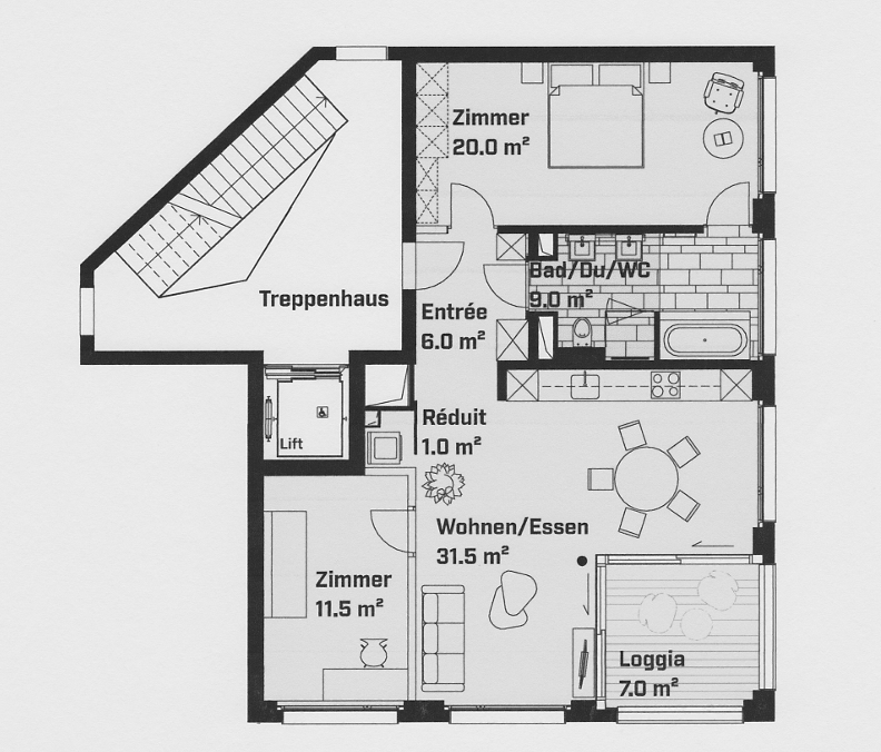 3 ½ rooms apartment