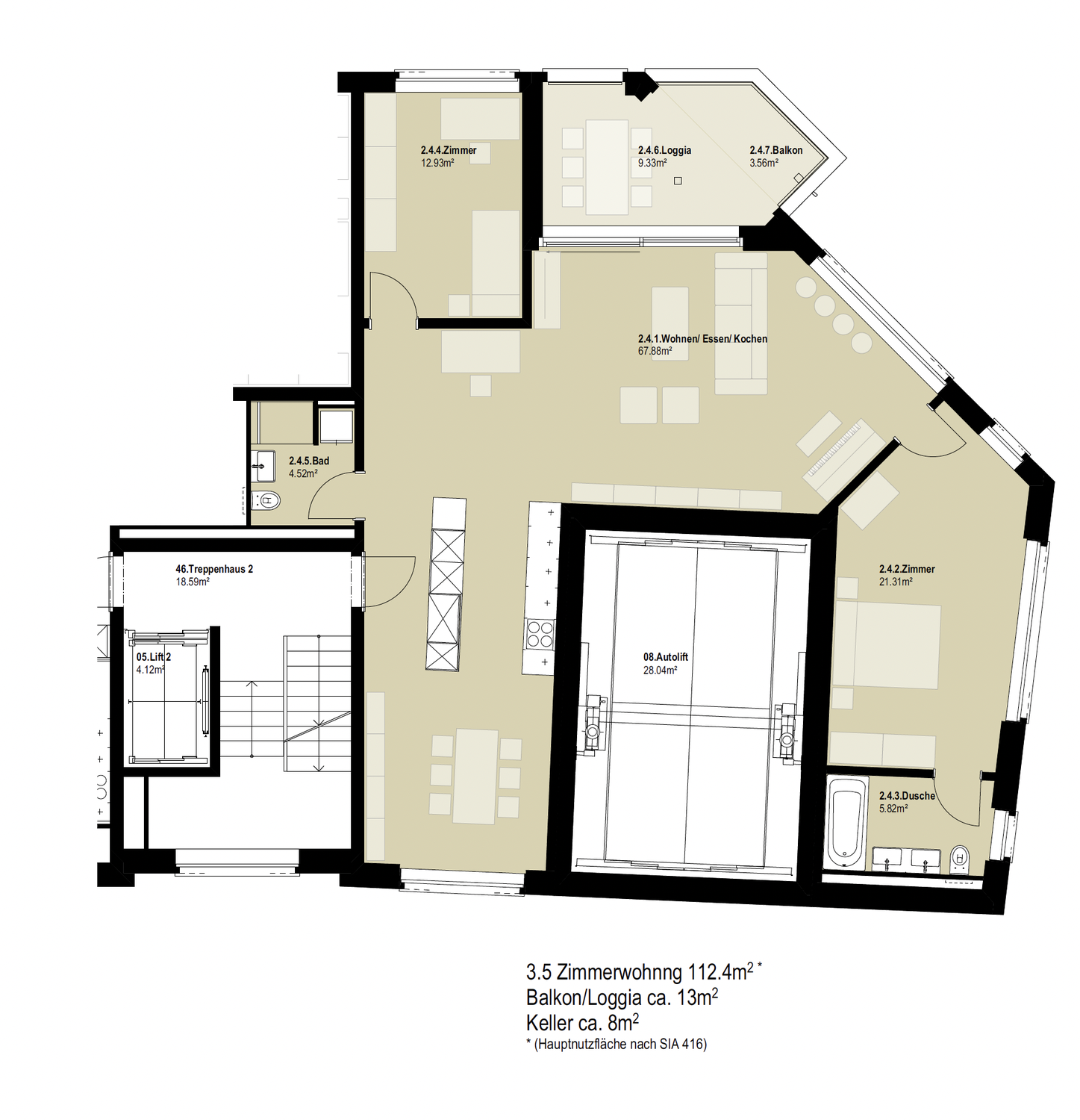 3 ½ rooms apartment
