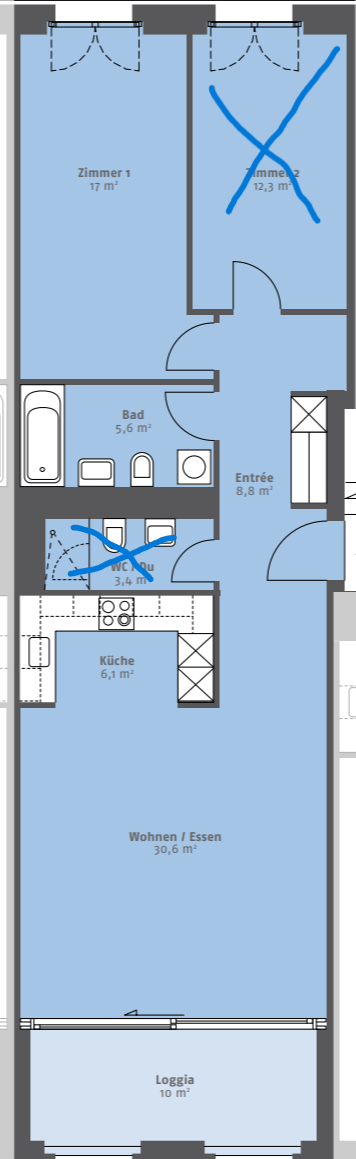 2 ½ rooms apartment