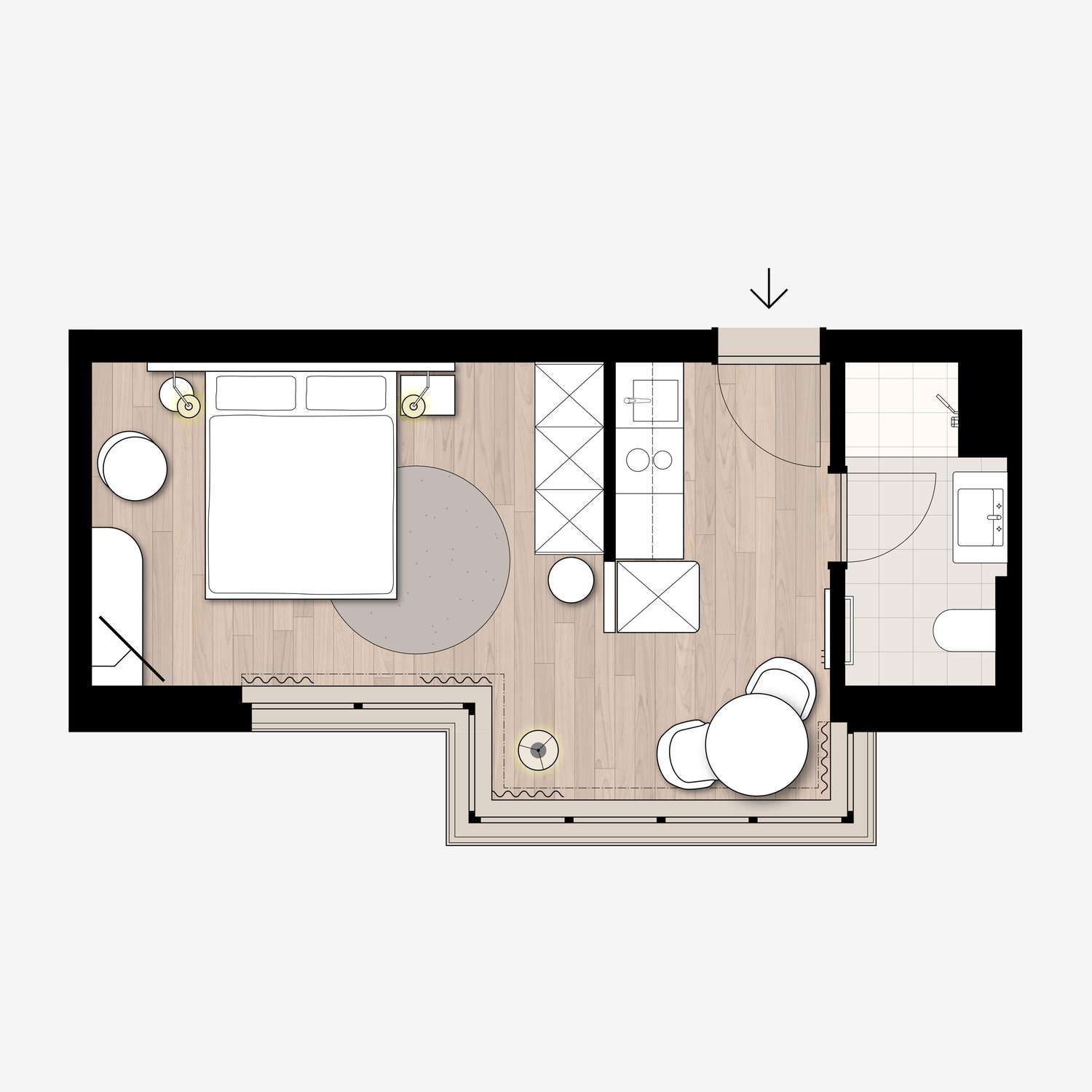 1 room apartment