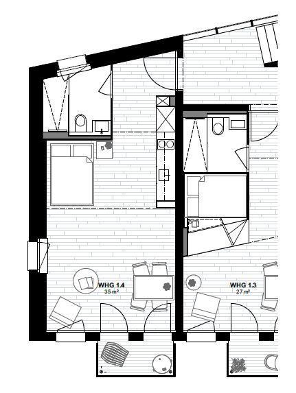 1 ½ rooms apartment