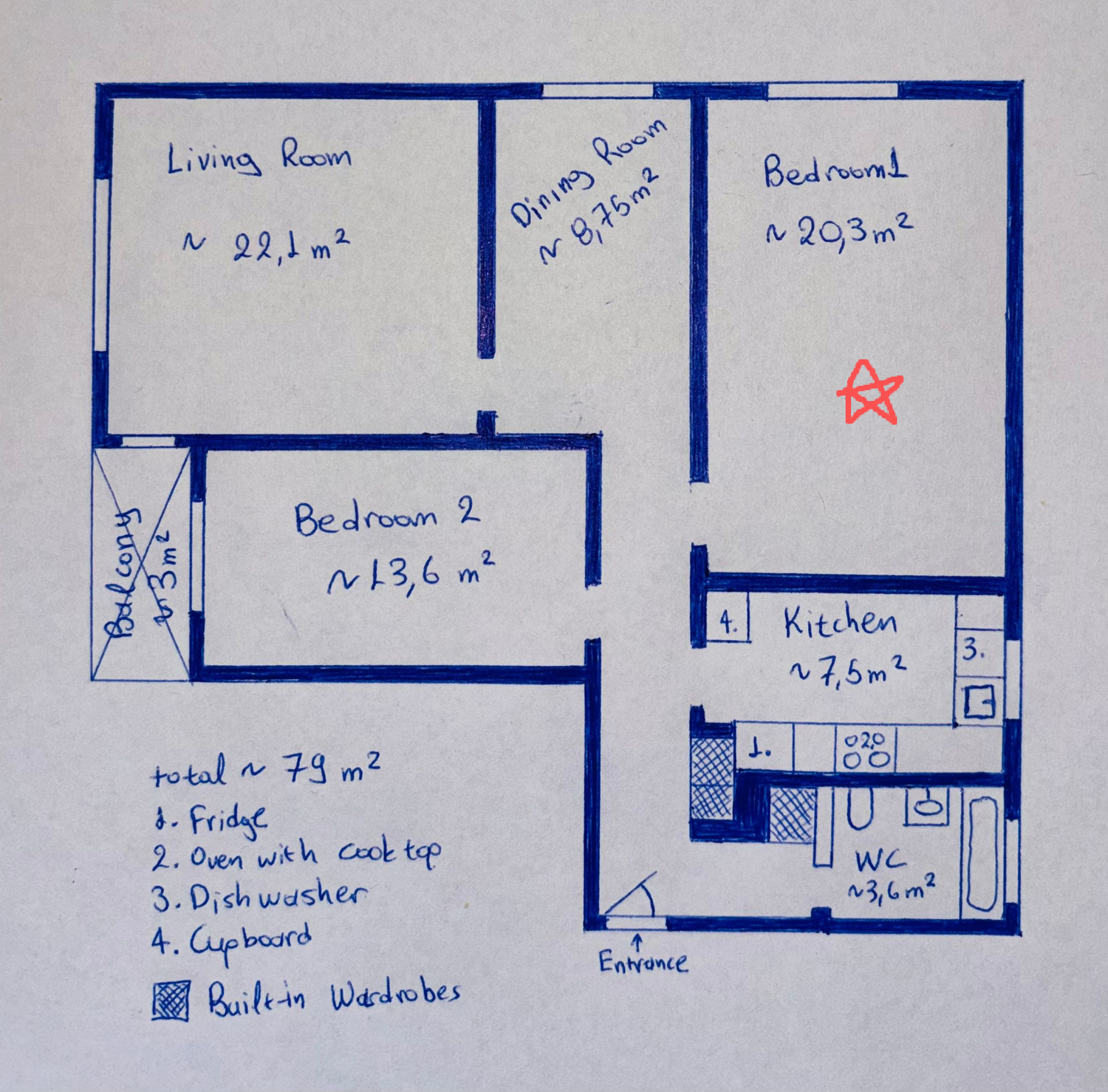 Chambre dans un appartement partagé