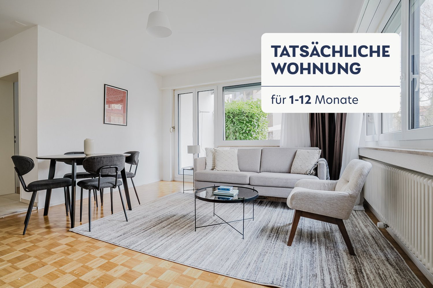3 rooms furnished flat