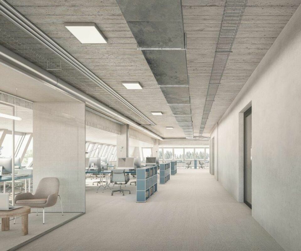 1200m² office